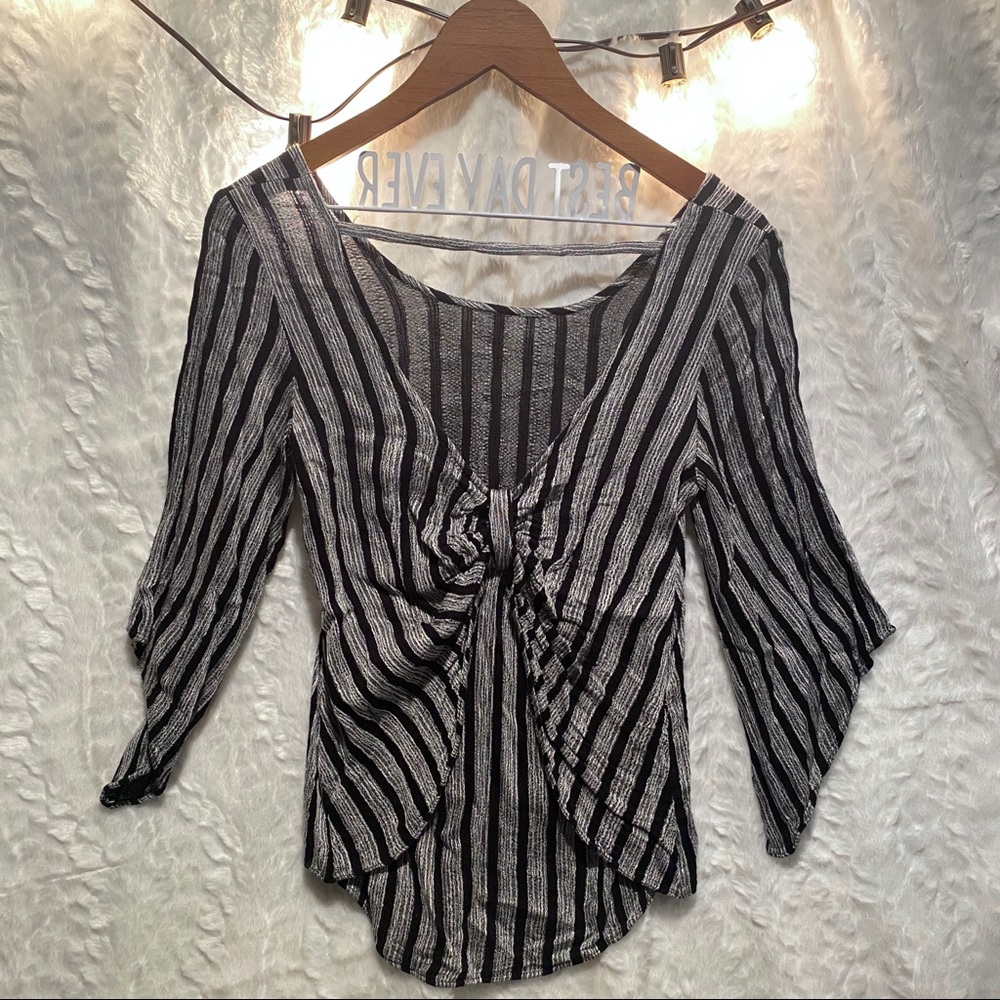 Anthropology striped open back long sleeve